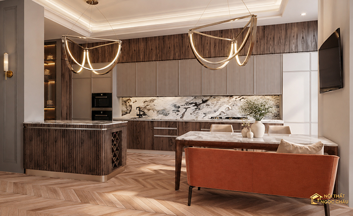 Mãu Tủ bếp laminate lacquered